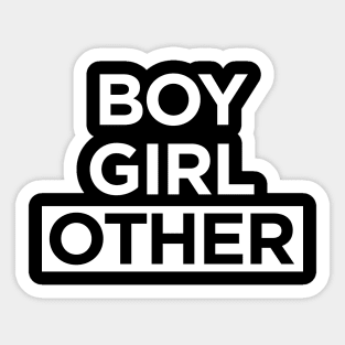 BOY GIRL OTHER Gender Queer Power Message Sticker